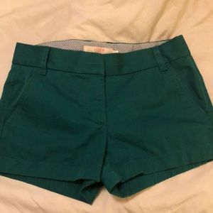Green jcrew shorts size 4